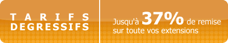 nom domaine tarif dégressif - 60 % sur toutes nos extensions